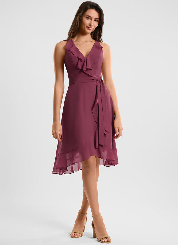 Robe Asymétrique Fluide Vert Pâle