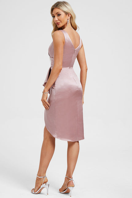 Robe Asymétrique Satin Drapée - gallery 5