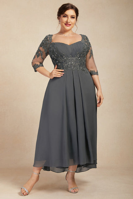 Robe Asymétrique Mousseline Bleu Profond - gallery 7