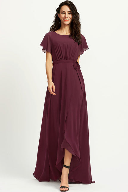 Robe Asymétrique Fluide À Volants