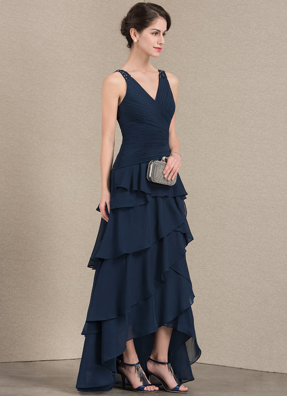 Robe Asymétrique Fluide Argentée - gallery 5