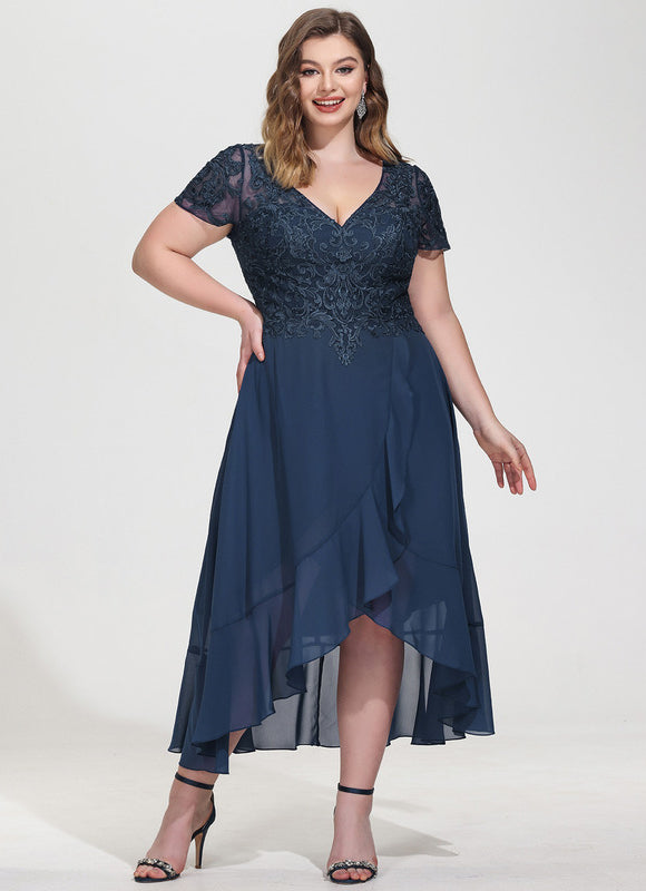 Robe Asymétrique Fluide Dentelle - gallery 8