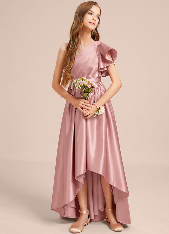 Robe Asymétrique Satin Lilas - gallery 2