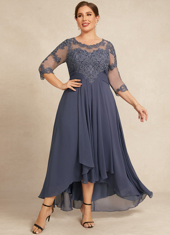 Robe Asymétrique Dentelle Lavande - gallery 8
