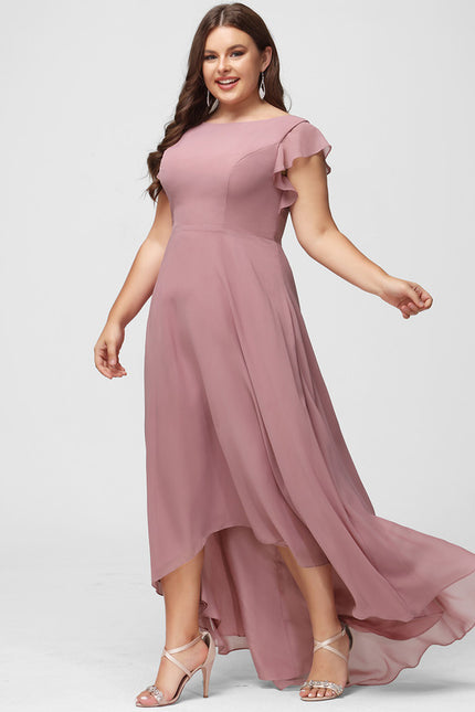 Robe Asymétrique Fluide À Volants - gallery 6