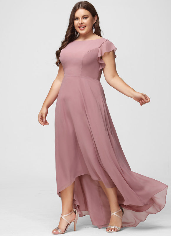 Robe Asymétrique Fluide À Volants - gallery 6