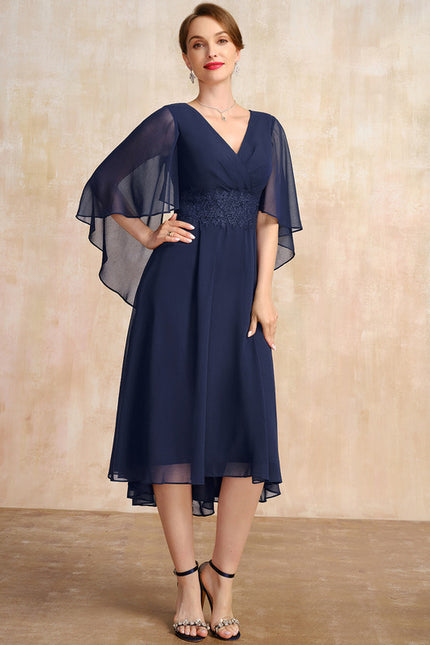 Robe Asymétrique Fluide Marine Élégante - gallery 4