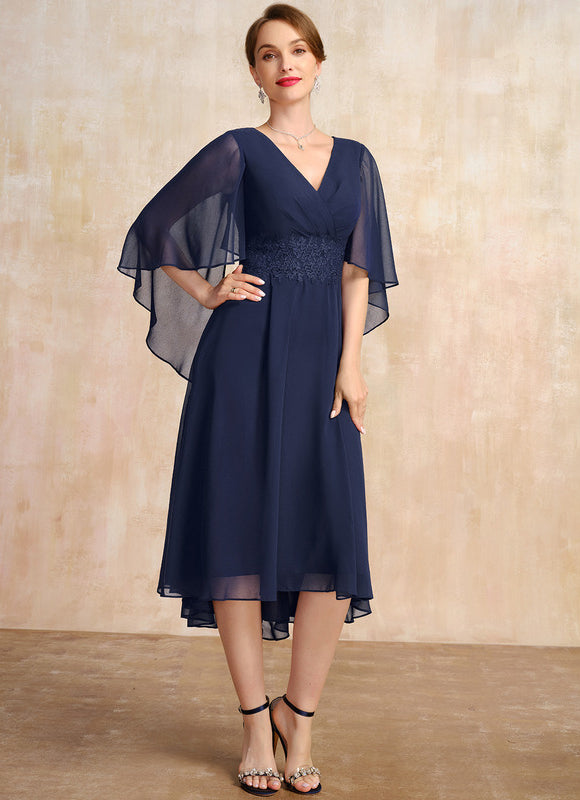 Robe Asymétrique Fluide Marine Élégante - gallery 4