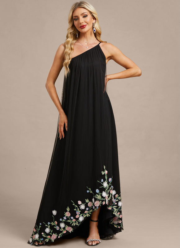 Robe Trapèze Asymétrique Fleurie - gallery 2