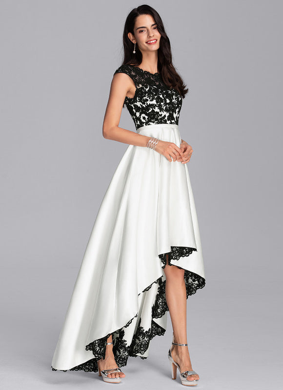 Robe Asymétrique Élégante Bicolore - gallery 3
