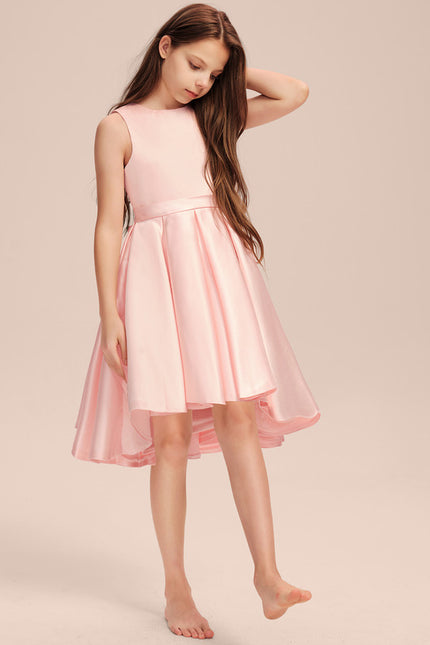 Robe Asymétrique Satinée Rose - gallery 1