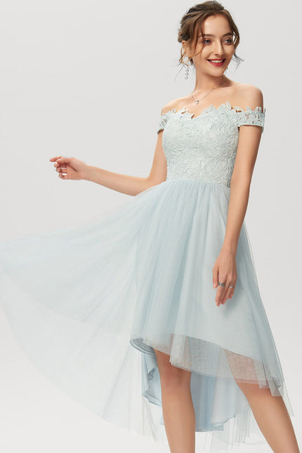 Robe Asymétrique Tulle Ciel