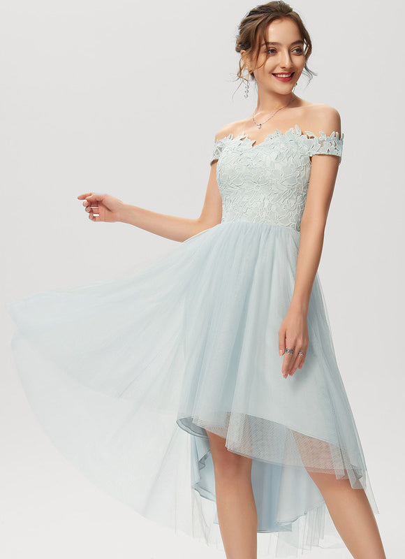 Robe Asymétrique Tulle Ciel