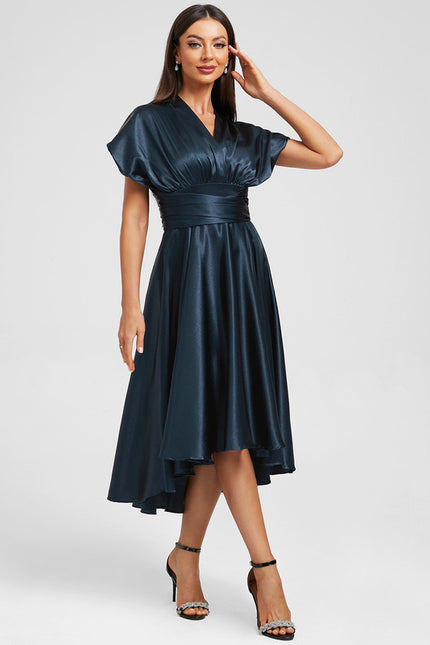 Robe Asymétrique Bleu Marine - gallery 6