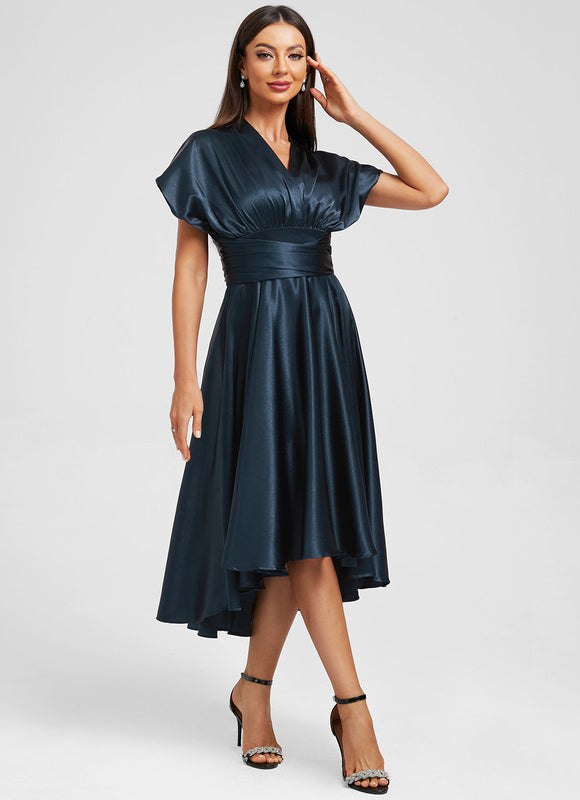 Robe Asymétrique Bleu Marine - gallery 6
