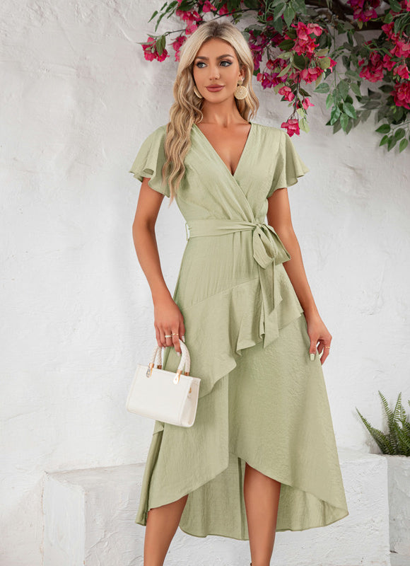 Robe Asymétrique Fluide Rose - gallery 7