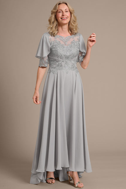Robe Asymétrique Grise Élégante - gallery 6
