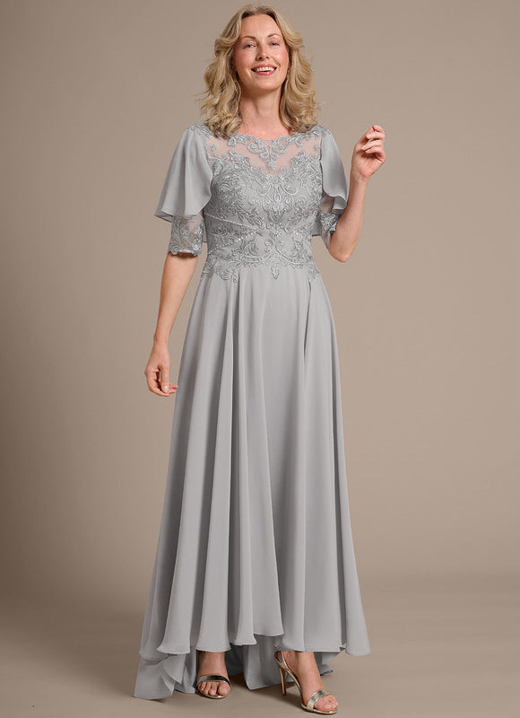Robe Asymétrique Grise Élégante - gallery 6