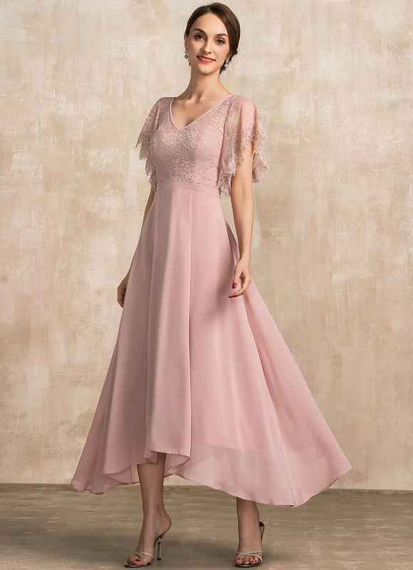 Robe Asymétrique Mousseline Fleurie