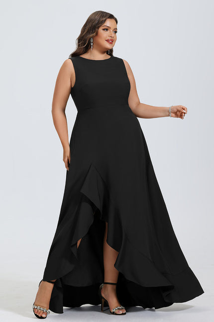 Robe Asymétrique Noire Volante - gallery 6