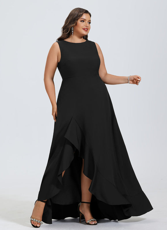 Robe Asymétrique Noire Volante - gallery 6