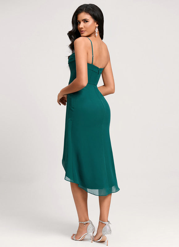Robe Asymétrique Cocktail Drapée - gallery 3