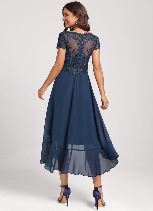 Robe Asymétrique Fluide Dentelle - gallery 4