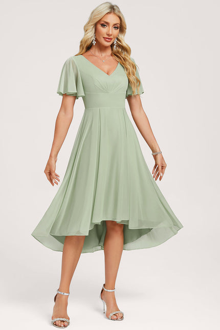 Robe Asymétrique Flottante Vert - gallery 3