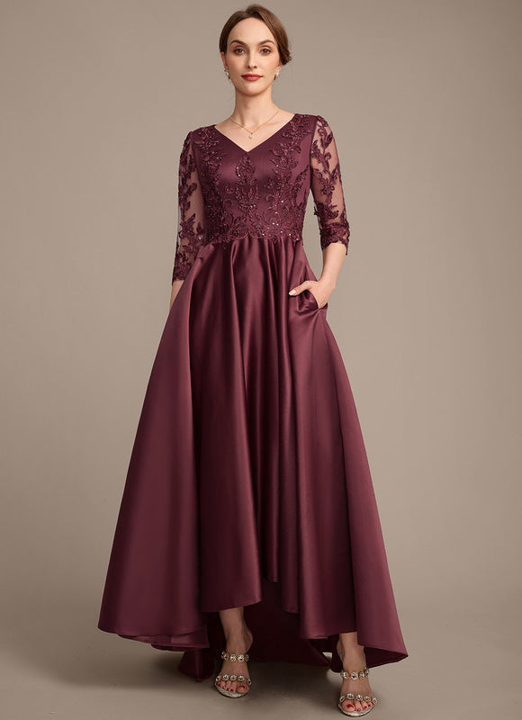 Robe Asymétrique Satinée Bordeaux Élégante - gallery 3