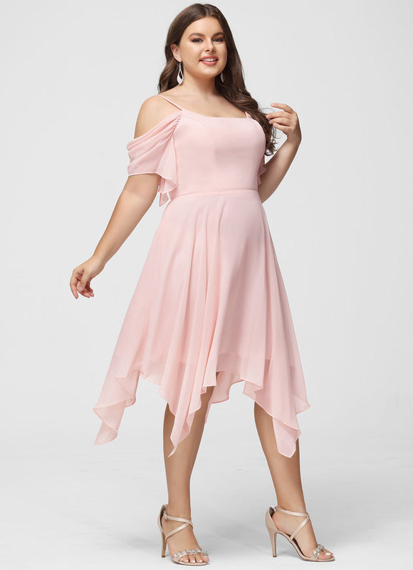 Robe Asymétrique Col Carré Aérienne - gallery 9
