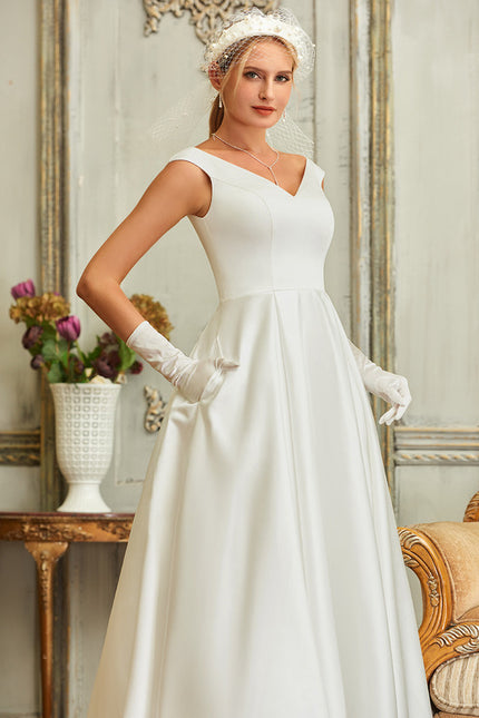Robe Asymétrique Satinée Épurée - gallery 3