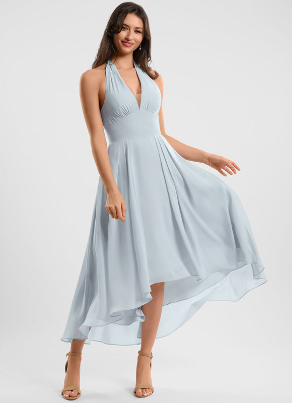 Robe Asymétrique Fluide Vert Pâle - gallery 1