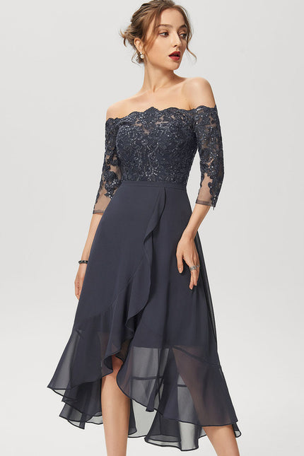 Robe Asymétrique Soirée Brodée - gallery 5