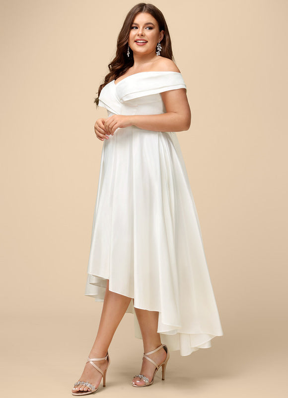 Robe Asymétrique Satinée Moderne - gallery 9