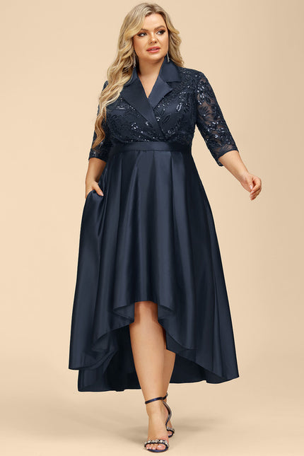 Robe Asymétrique Satinée Nuit - gallery 7