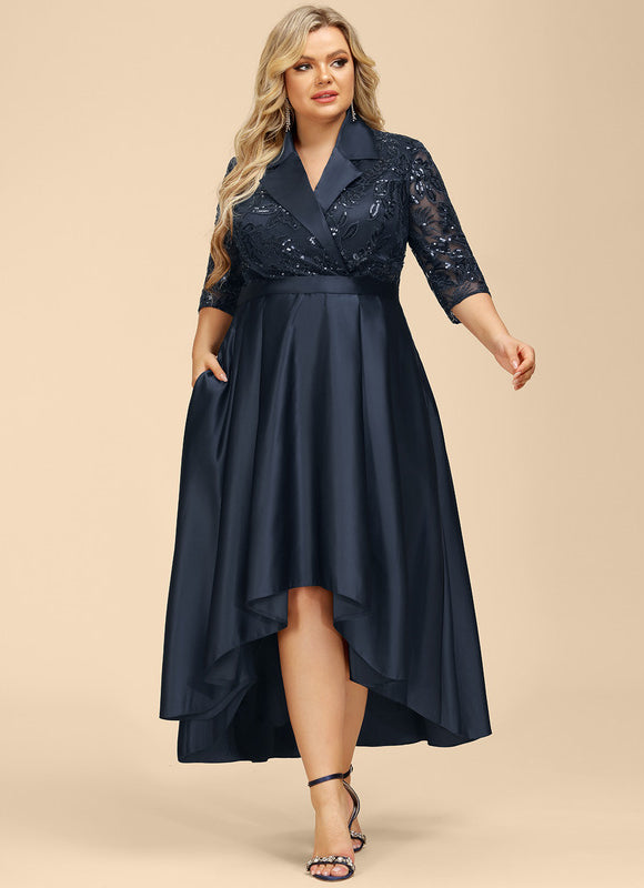Robe Asymétrique Satinée Nuit - gallery 7
