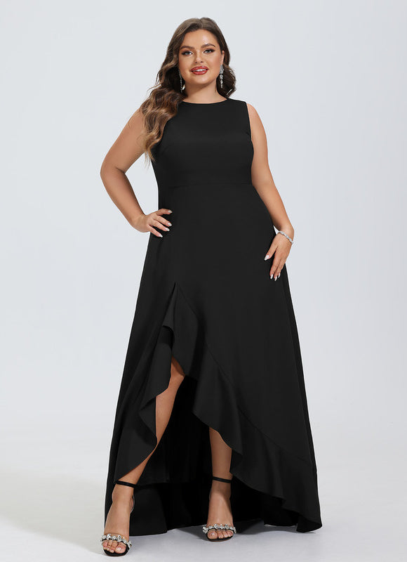 Robe Asymétrique Noire Volante - gallery 4
