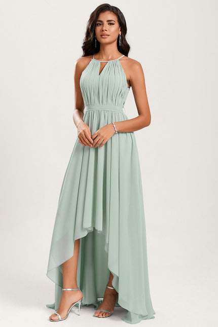 Robe Asymétrique Mousseline Saumon - gallery 2