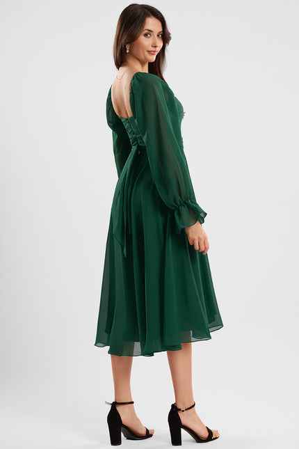 Robe Asymétrique Fluide Vert Pâle - gallery 4