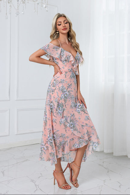 Robe Asymétrique Noire Fleuri - gallery 9