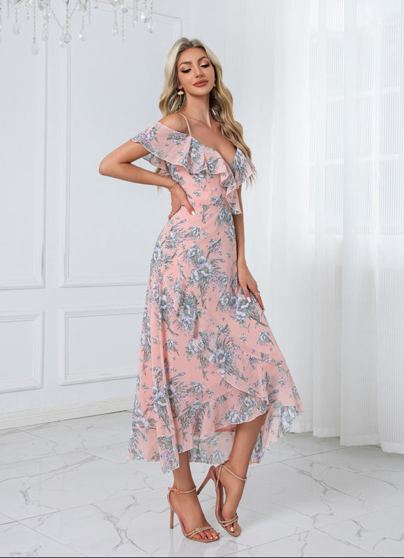 Robe Asymétrique Noire Fleuri - gallery 9