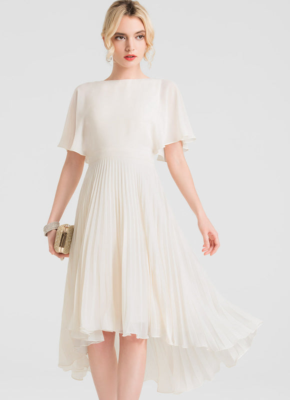 Robe Asymétrique Plissée Aérienne