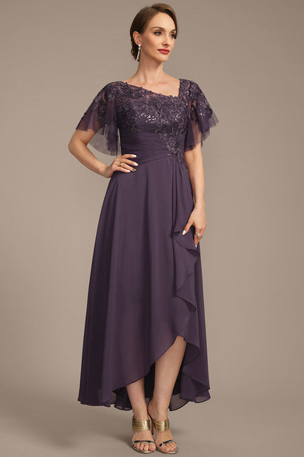Robe Asymétrique Mauve Élégante - gallery 5
