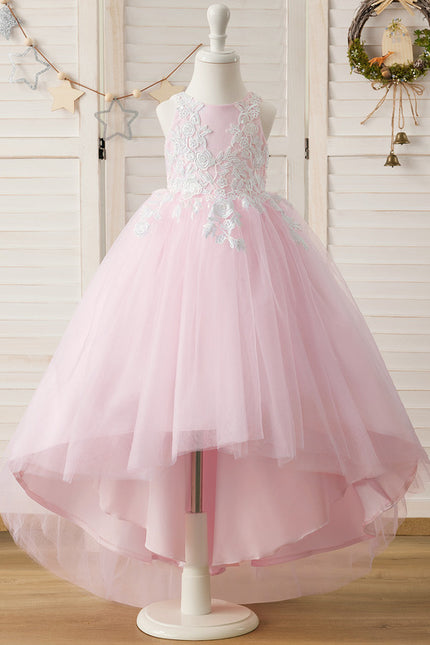 Robe Asymétrique Tulle Rose Décorative