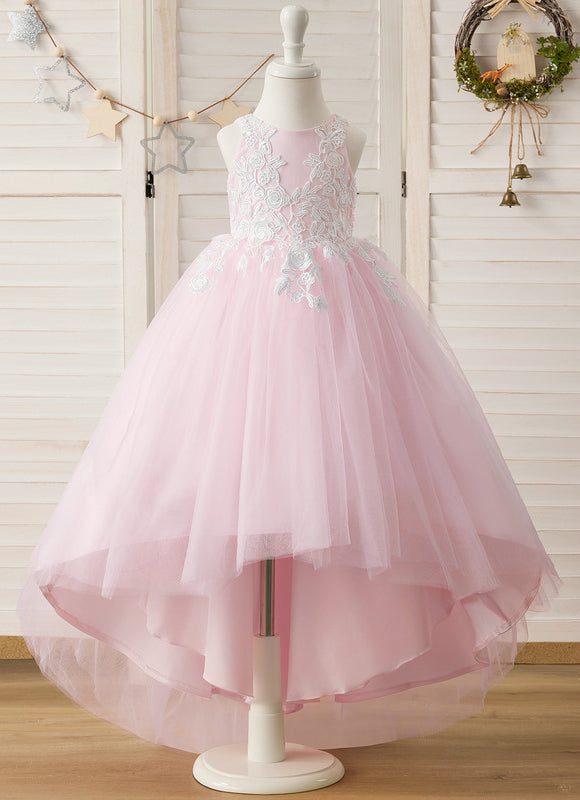 Robe Asymétrique Tulle Rose Décorative