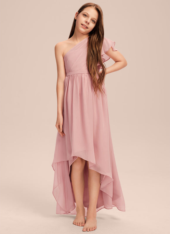 Robe Asymétrique En Mousseline Légère - gallery 1
