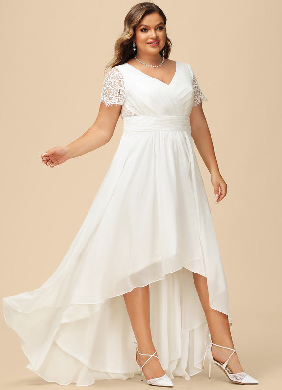 Robe Asymétrique Élégante Dentelle - gallery 7