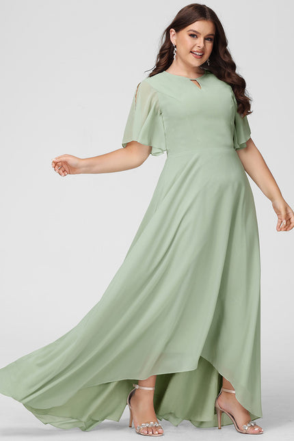 Robe Asymétrique Longue Vert Pâle - gallery 7