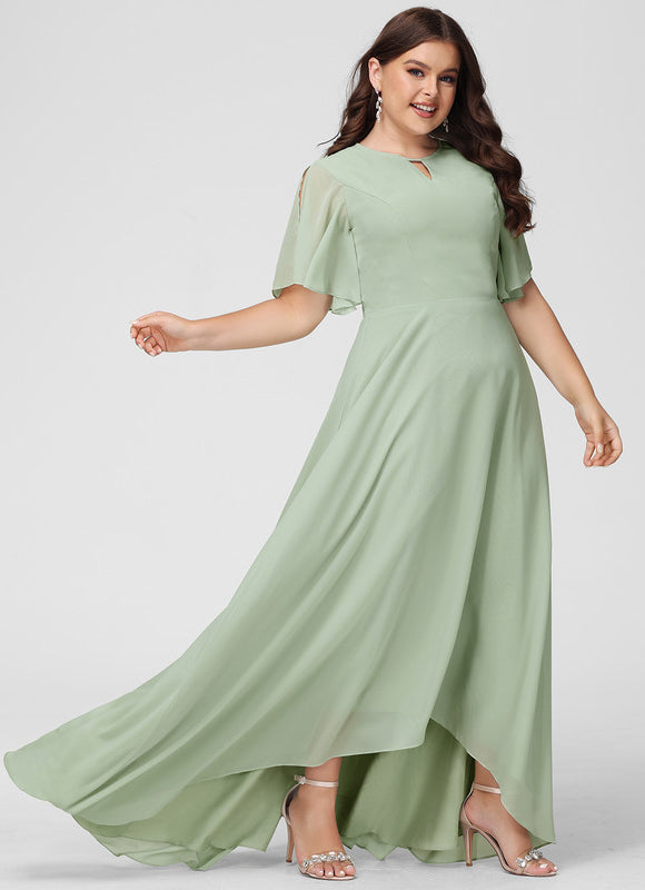 Robe Asymétrique Longue Vert Pâle - gallery 7