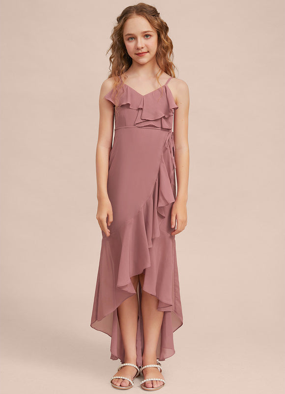 Robe Asymétrique Fluide Rose Poudré - gallery 5